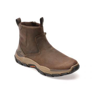 Ghete SKECHERS maro, RESPECTED, din piele naturala Ghete SKECHERS maro, RESPECTED, din piele naturala