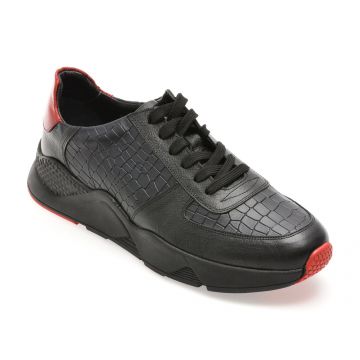Pantofi sport BITE THE BULLET negri, 2606, din piele croco Pantofi sport BITE THE BULLET negri, 2606, din piele croco