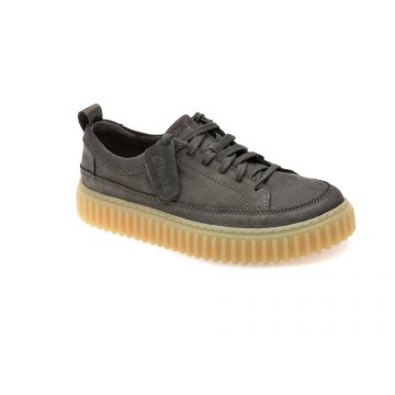 Pantofi sport CLARKS gri, TORHILL LACE, din nabuc