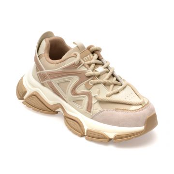 Pantofi sport GRYXX bej, 1006, din material textil si piele naturala