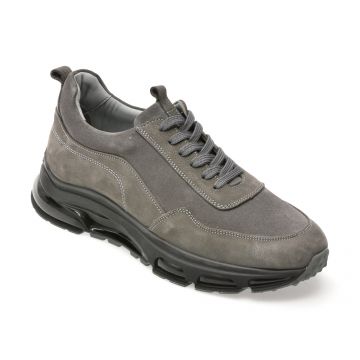 Pantofi sport GRYXX gri, MS2001, din nabuc