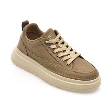 Pantofi sport GRYXX kaki, F8956, din piele naturala