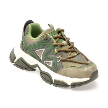 Pantofi sport GRYXX verzi, 1006, din material textil si piele naturala