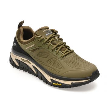 Pantofi sport SKECHERS kaki, ARCH FIT ROAD WALKER, din piele naturala Pantofi sport SKECHERS kaki, ARCH FIT ROAD WALKER, din piele naturala
