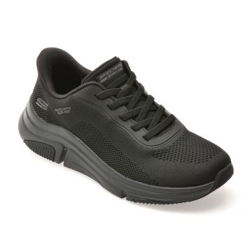Pantofi sport SKECHERS negri, BOBS SPARROW FLEX, din material textil