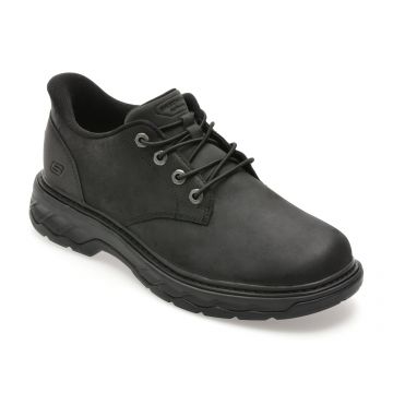 Pantofi sport SKECHERS negri, LOCKETT, din piele naturala Pantofi sport SKECHERS negri, LOCKETT, din piele naturala