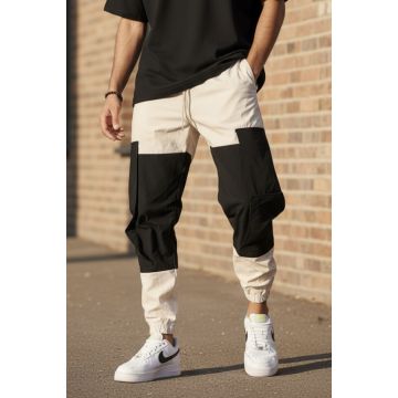 Pantaloni de trening cargo  bej  conici Y356 O2-5.1 Pantaloni de trening cargo  bej  conici Y356 O2-5.1