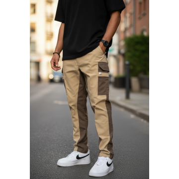 Pantaloni de trening cargo  maro  conici Y202 O3-5.3 Pantaloni de trening cargo  maro  conici Y202 O3-5.3