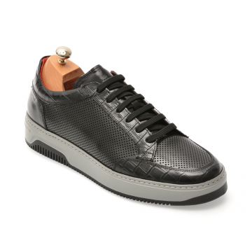 Pantofi sport LE COLONEL negri, 63208, din piele croco Pantofi sport LE COLONEL negri, 63208, din piele croco