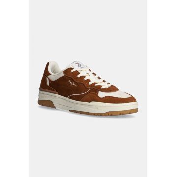 Pepe Jeans sneakers din piele intoarsă PMS00033 culoarea maro, CHESTER AIR M Pepe Jeans sneakers din piele intoarsă PMS00033 culoarea maro, CHESTER AIR M
