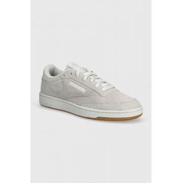 Reebok Classic sneakers din piele intoarsă Club C 85 culoarea gri, 100074450 Reebok Classic sneakers din piele intoarsă Club C 85 culoarea gri, 100074450