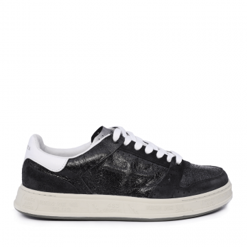 Sneakers bărbați Premiata Quinn negri din piele cu aspect vintage 1690BP7642N Sneakers bărbați Premiata Quinn negri din piele cu aspect vintage 1690BP7642N