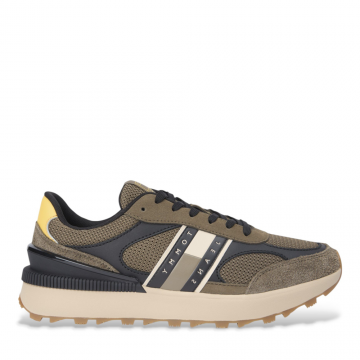 Sneakers bărbați Tommy Hilfiger khaki din piele și textil 3410BP1537VKA Sneakers bărbați Tommy Hilfiger khaki din piele și textil 3410BP1537VKA