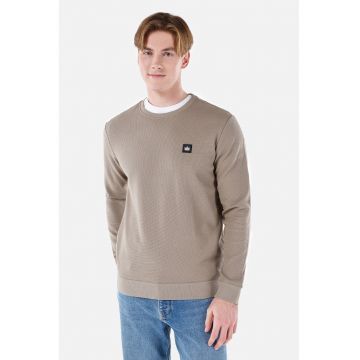 Bluza de trening texturata cu decolteu la baza gatului Bluza de trening texturata cu decolteu la baza gatului