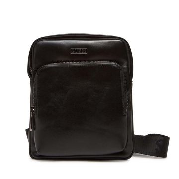 Geantă crossbody bărbați Guess neagră cu logo metalic 920BGEAHMBOCAP5323N Geantă crossbody bărbați Guess neagră cu logo metalic 920BGEAHMBOCAP5323N