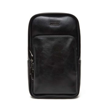 Geantă crossbody bărbați Guess neagră cu logo metalic 920BGEAHMBOCAP5326N Geantă crossbody bărbați Guess neagră cu logo metalic 920BGEAHMBOCAP5326N