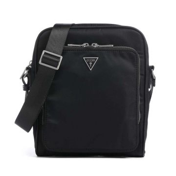 Geantă crossbody bărbați Guess neagră cu logo metalic 920BGEAHMMINYP5260N Geantă crossbody bărbați Guess neagră cu logo metalic 920BGEAHMMINYP5260N