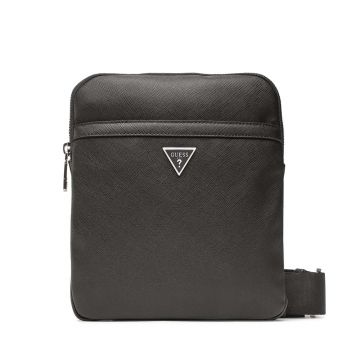 Geantă crossbody bărbați Guess neagră cu logo metalic frontal 920BGEAHMECSAP3123N Geantă crossbody bărbați Guess neagră cu logo metalic frontal 920BGEAHMECSAP3123N