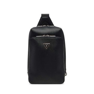 Geantă crossbody bărbați Guess neagră cu logo metalic frontal 920BGEAHMMISAP5226N Geantă crossbody bărbați Guess neagră cu logo metalic frontal 920BGEAHMMISAP5226N