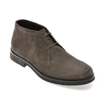 Ghete GEOX gri, U0458A, din piele intoarsa Ghete GEOX gri, U0458A, din piele intoarsa