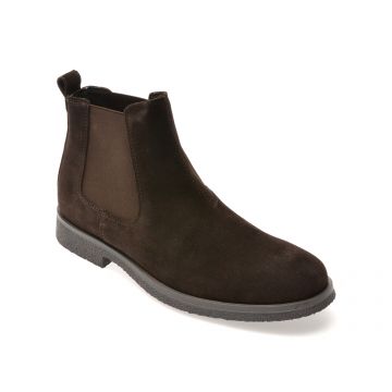Ghete GEOX maro, U2658A, din piele intoarsa Ghete GEOX maro, U2658A, din piele intoarsa