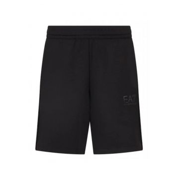 Pantaloni scurti  bermuda - negri - bumbac-elastan