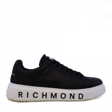 Pantofi bărbați JOHN RICHMOND negri din piele cu logo metalic 2260BP29101N Pantofi bărbați JOHN RICHMOND negri din piele cu logo metalic 2260BP29101N