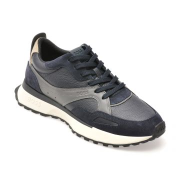 Pantofi sport BOSS albastri, 8782, din piele naturala