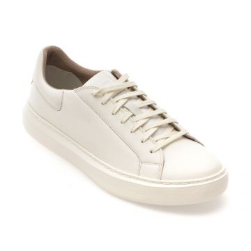 Pantofi sport GEOX albi, U455WD, din piele naturala