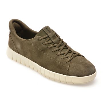 Pantofi sport GEOX kaki, U56MAA, din piele intoarsa Pantofi sport GEOX kaki, U56MAA, din piele intoarsa