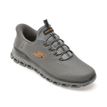 Pantofi sport SKECHERS gri, GLIDE-STEP, din material textil Pantofi sport SKECHERS gri, GLIDE-STEP, din material textil