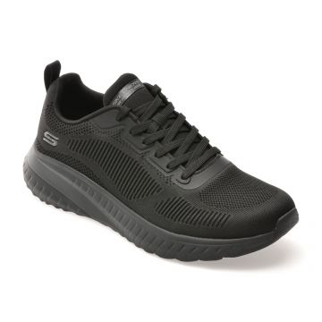 Pantofi sport SKECHERS negri, BOBS SQUAD CHAOS, din material textil Pantofi sport SKECHERS negri, BOBS SQUAD CHAOS, din material textil