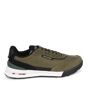 Sneakers bărbați Tommy Hilfiger kaki din piele și textil 3410BP5640VKA Sneakers bărbați Tommy Hilfiger kaki din piele și textil 3410BP5640VKA