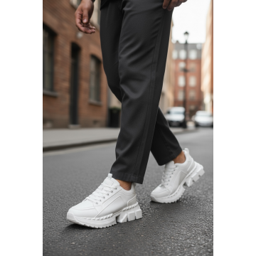 Adidasi barbati casual albi LM052 T2-3 Adidasi barbati casual albi LM052 T2-3