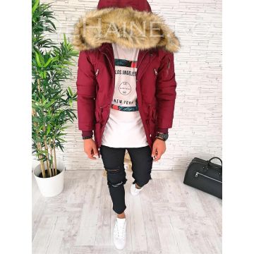 Geaca barbati groasa imblanita grena CU MIC DEFECT  DEF9576 Q1-4 Geaca barbati groasa imblanita grena CU MIC DEFECT  DEF9576 Q1-4