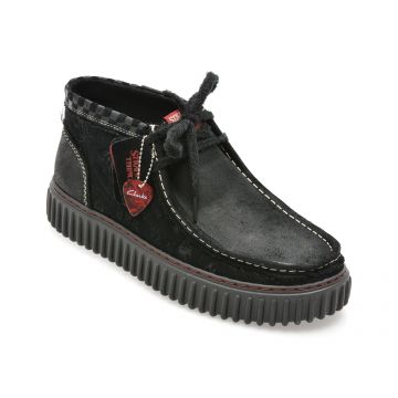 Ghete CLARKS negre, TORHILL HI ST, din piele intoarsa Ghete CLARKS negre, TORHILL HI ST, din piele intoarsa