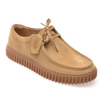 Mocasini CLARKS maro, TORHILL LO, din piele intoarsa