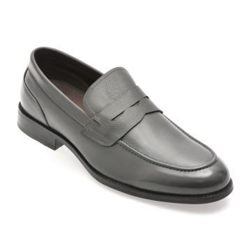 Mocasini eleganti EPICA gri, K57, din piele naturala