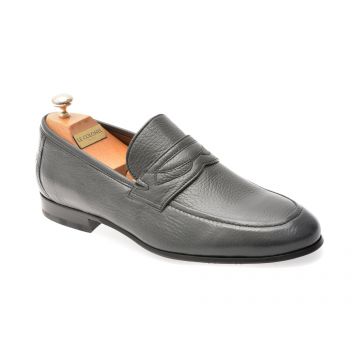Mocasini eleganti LE COLONEL gri, 65926, din piele naturala