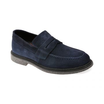 Mocasini eleganti OTTER bleumarin, 6952, din piele intoarsa