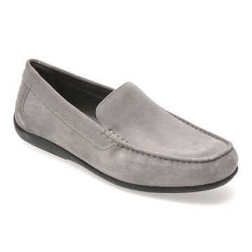 Mocasini GEOX gri, U450WB, din piele intoarsa