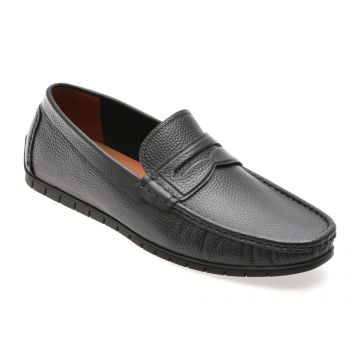 Mocasini OTTER bleumarin, MU139, din piele naturala