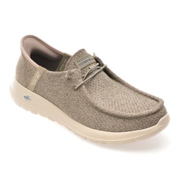 Mocasini SKECHERS gri, GO WALK MAX, din material textil