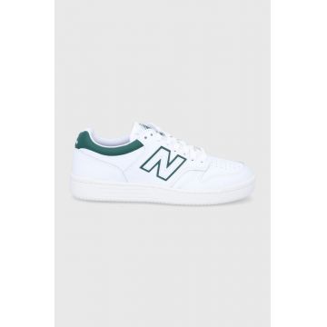 New Balance sneakers de piele BB480LGT 480 culoarea alb BB480LGT New Balance sneakers de piele BB480LGT 480 culoarea alb BB480LGT