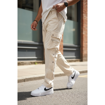 Pantaloni de trening cargo  bej  conici Y142 P18-5.2 Pantaloni de trening cargo  bej  conici Y142 P18-5.2