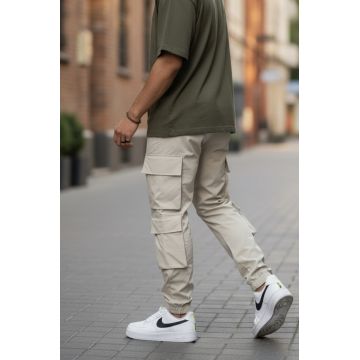 Pantaloni de trening cargo  bej  conici Y207 32-3.3 Pantaloni de trening cargo  bej  conici Y207 32-3.3