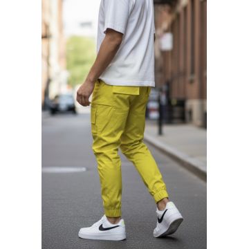 Pantaloni de trening cargo  galbeni  conici Y102 21-4.2 Pantaloni de trening cargo  galbeni  conici Y102 21-4.2