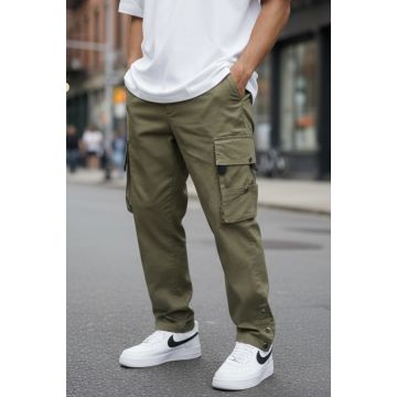 Pantaloni de trening cargo  kaki  conici Y307 P20-4.1 Pantaloni de trening cargo  kaki  conici Y307 P20-4.1