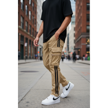 Pantaloni de trening cargo  maro  conici Y148 14-2.3 Pantaloni de trening cargo  maro  conici Y148 14-2.3