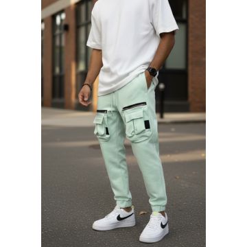 Pantaloni de trening cargo  verzi  conici Y256 P18-4.3 Pantaloni de trening cargo  verzi  conici Y256 P18-4.3